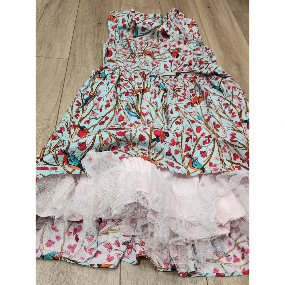 Retrolicious Women 3X Bird Print Fit Flare Spring Dress Side Zip 100% Cotton USA - Picture 10 of 12